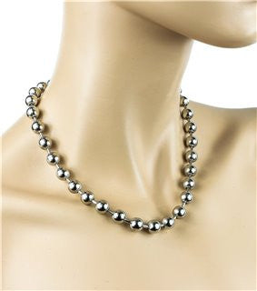 jumbo silver ball chain necklace 90's